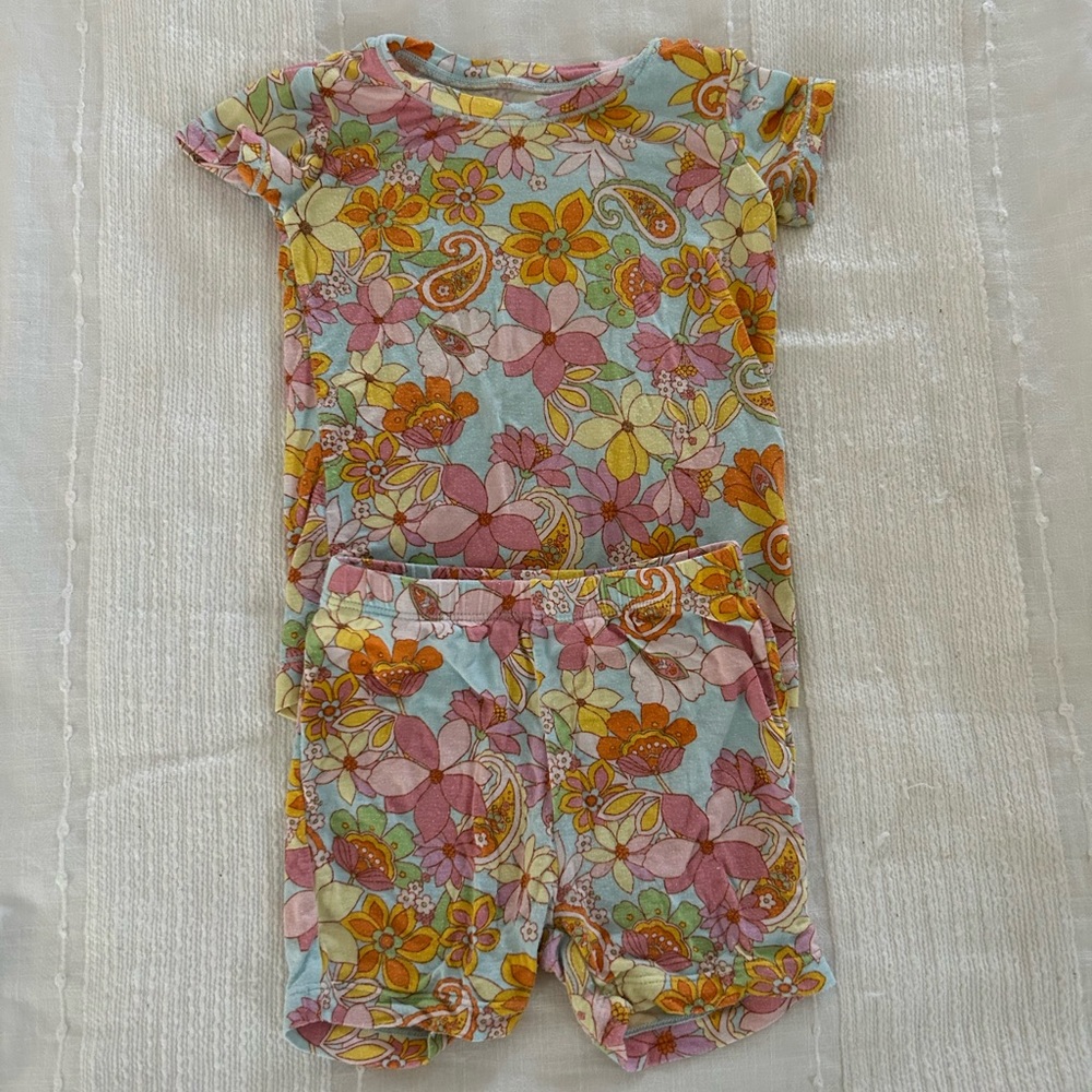 Angel Dear 18-24m Shorts Pjs in Paisley Floral